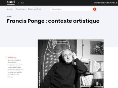 Francis Ponge - Contexte artistique