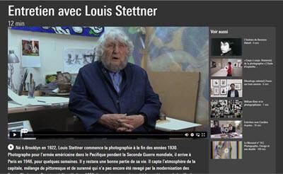 Screenshot du site web du Centre Pompidou : aperçu de l'entretien avec Louis Stettner dans son appartement
