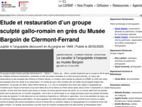 Étude et restauration d’un groupe sculpté gallo-romain en grès du Musée Bargoin de Clermont-Ferrand