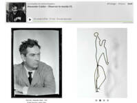 Screenshot de la page web : podcast en ligne et reproductions d'oeuvres d'Alexander Calder