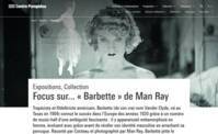 Screenshot du site web du Centre Pompidou : détail du portrait de Barbette par Man Ray et début de l'article