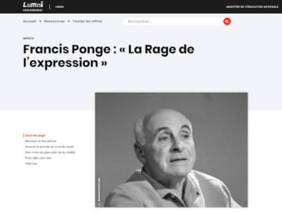 Francis Ponge - La Rage de l'expression