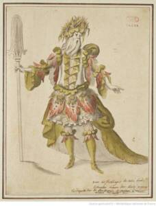 Atys de Lully Maquette originale du costume du Fleuve Sangar Dessin de Jean Berain Gallica - BnF