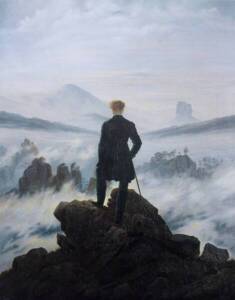 Le voyageur contemplant une mer de nuages de Caspar David Friedrich - 1818 - Hamburger Kunsthalle