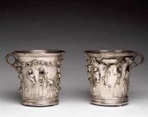 Trésor de Boscoreale : gobelets aux squelettes - Photo (C) RMN-Grand Palais / Hervé Lewandowski- Musée du Louvre