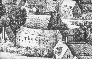 Second Globe Theatre, detail from Hollar's View of London, 1647