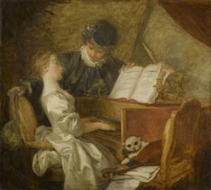 La Le&ccedil;on de musique par Jean-Honor&eacute; Fragonard