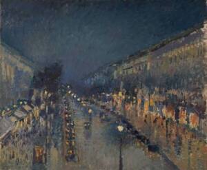 Boulevard Montmartre, Effets de nuit - Camille Pissarro - 1897 - National Gallery, Londres