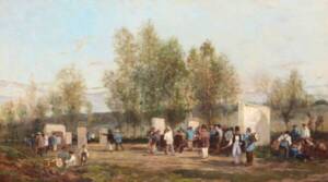 Le Tir &agrave; l'arc &agrave; Villiers-sur-Morin (vers 1884) - Am&eacute;d&eacute;e Servin